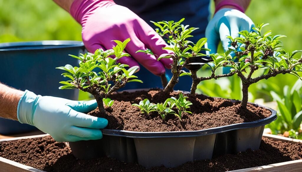 Abonado y transplante del Bonsai de Ciruelo Chino