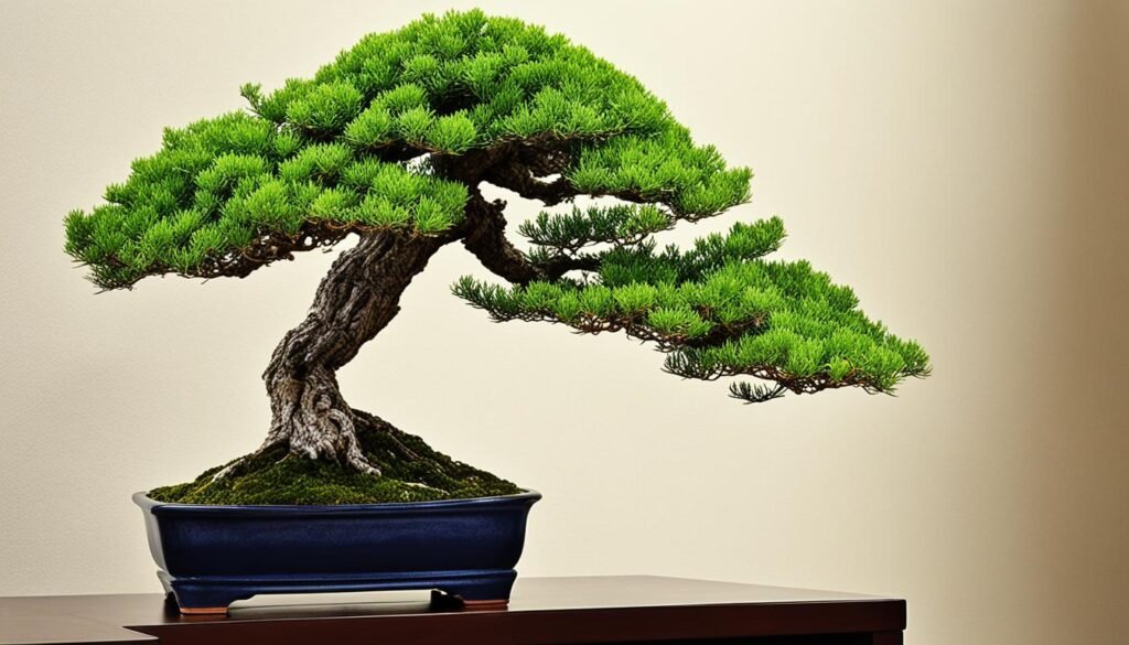 Bonsái de juniperus en interiores