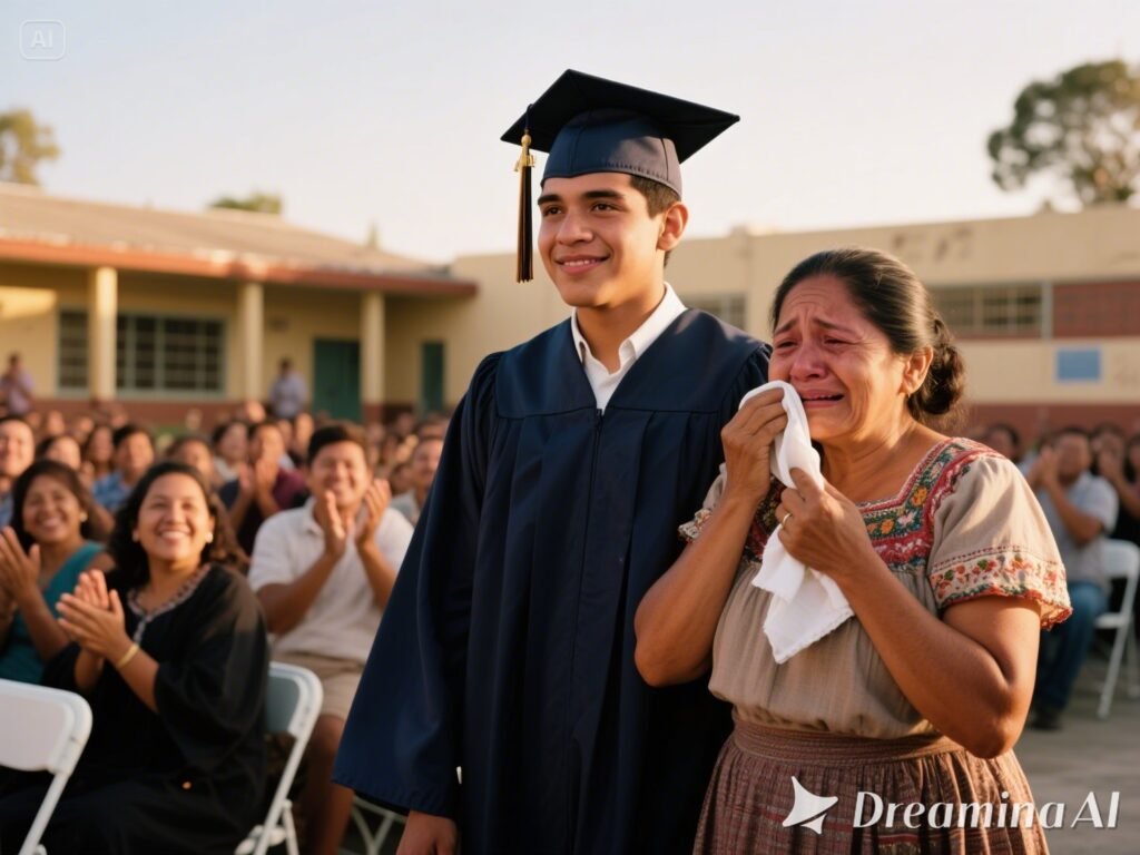 Graduación con emoción y orgullo.