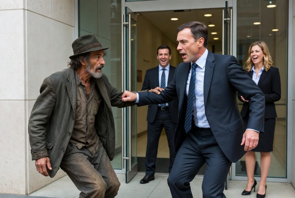 Hombre en conflicto con ejecutivo.