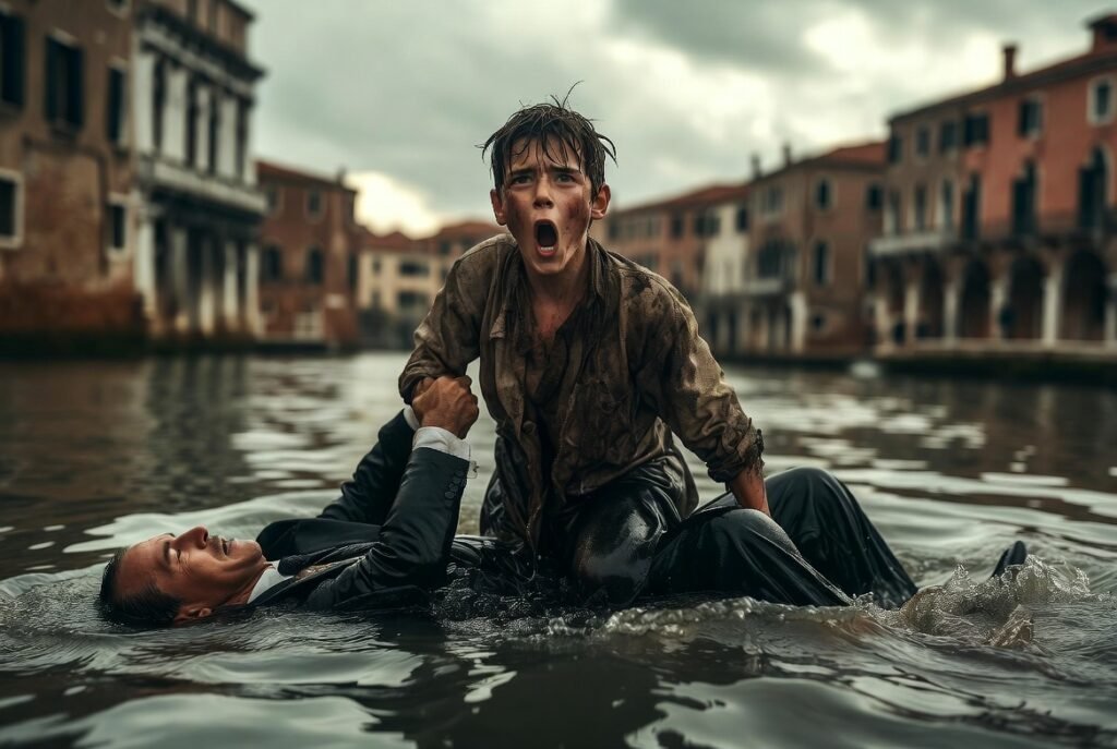 Rescate en un canal veneciano