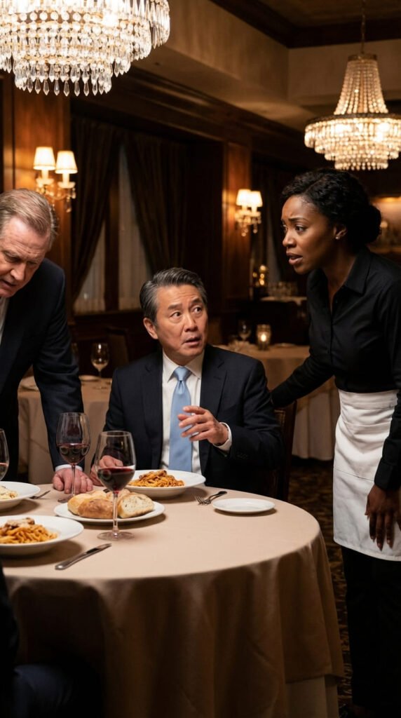 Cena elegante en restaurante lujoso.